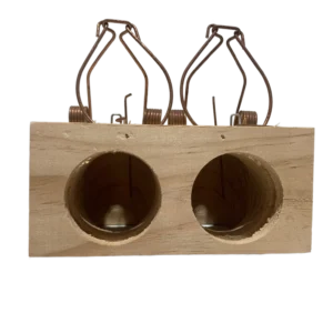 Trampa de madera para ratones 2 agujeros 50 mm de diámetro