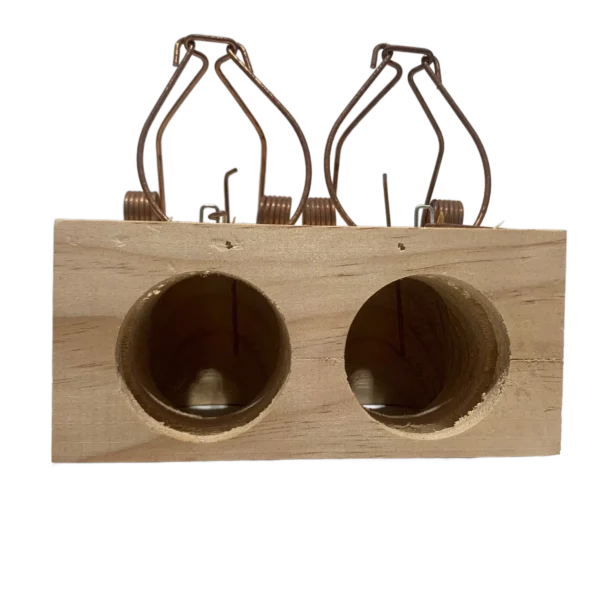 Trampa de madera para ratones 2 agujeros 50 mm de diámetro