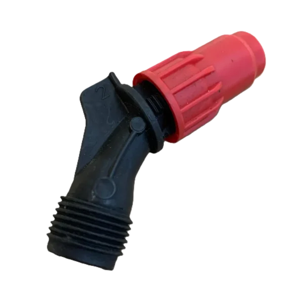 Codo con boquilla regulable roja